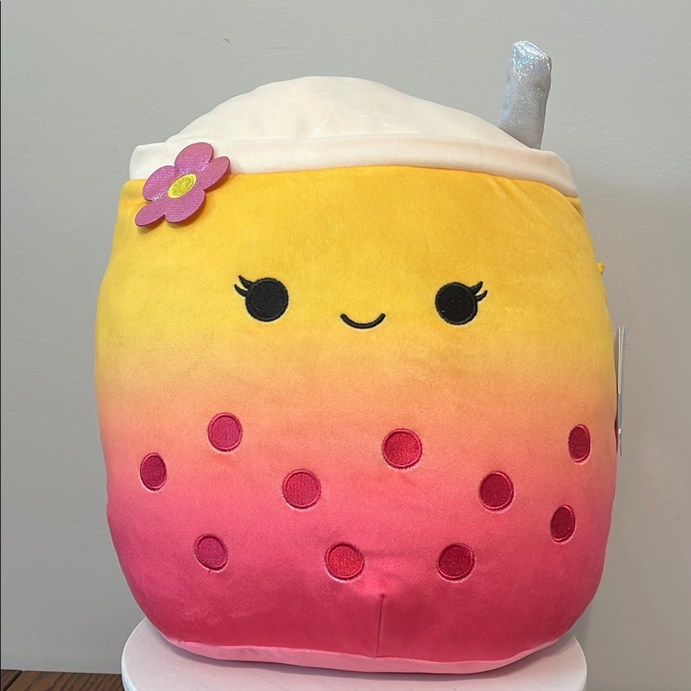 Squishmallows Yellow and Pink Boba Plush